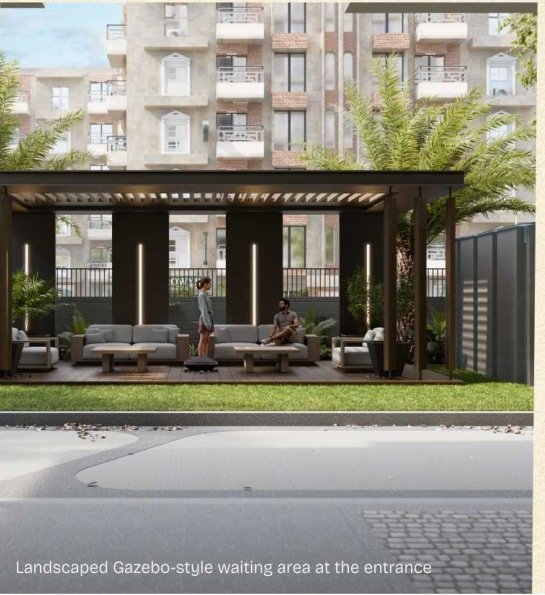 Landscaped Gazebo Waiting Area