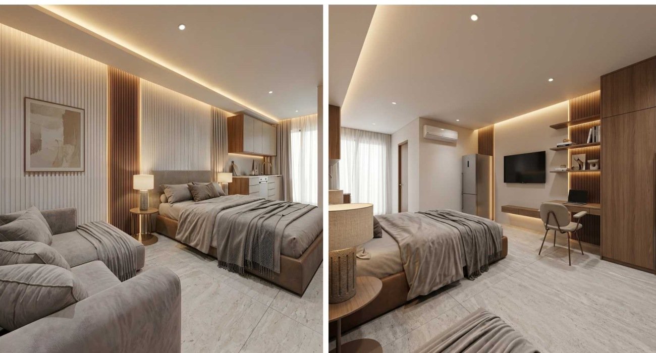 Modern studio apartment interior