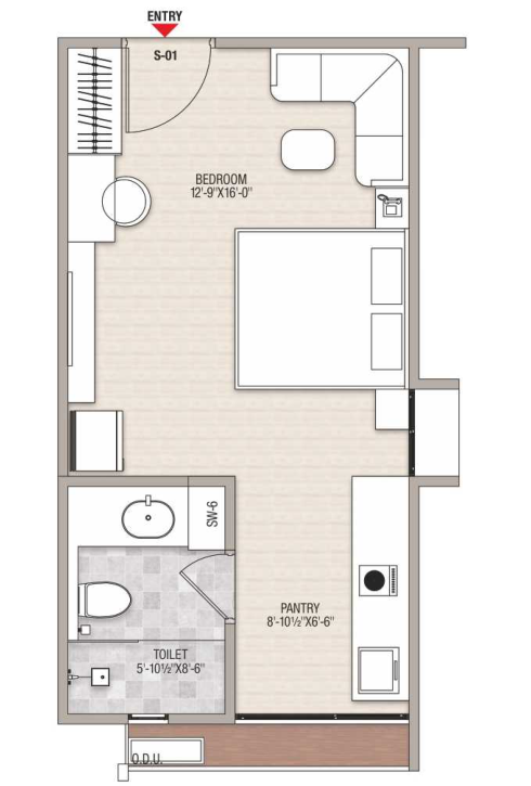 Type-1 floor plan